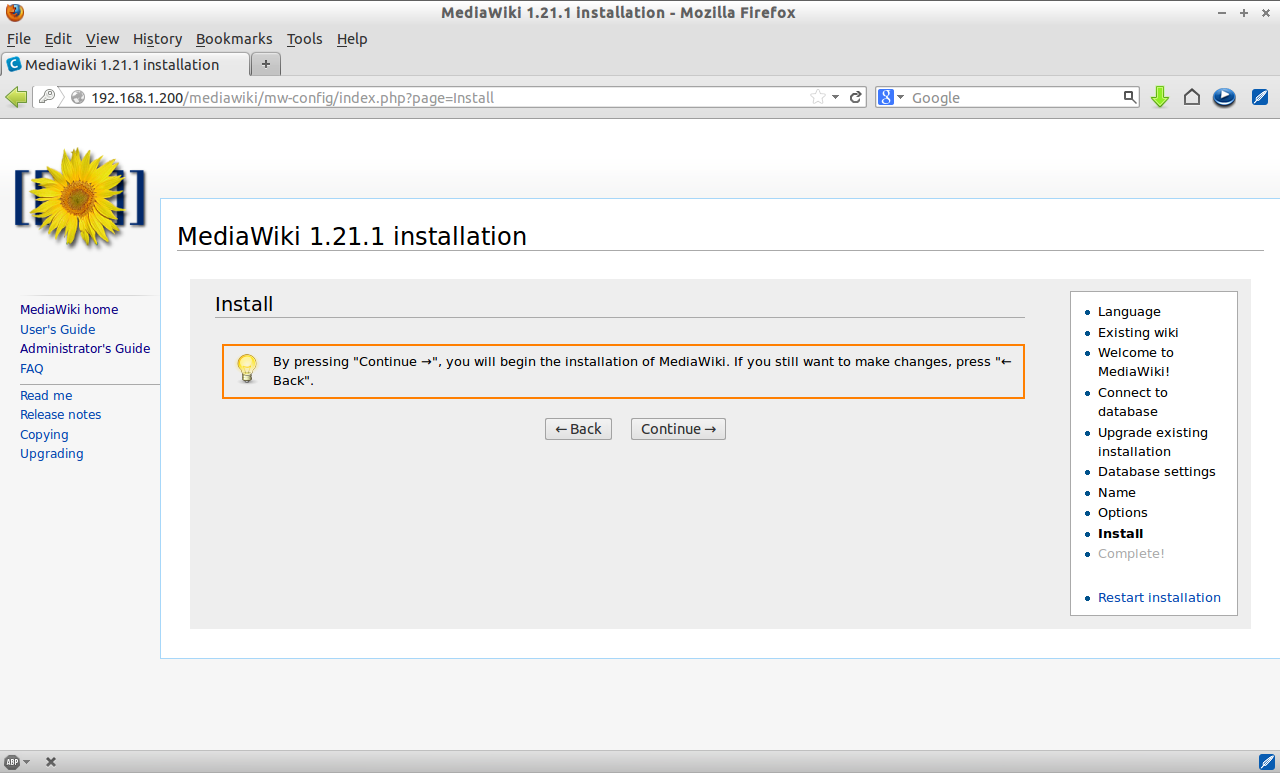 MediaWiki 1.21.1 installation - Mozilla Firefox_010