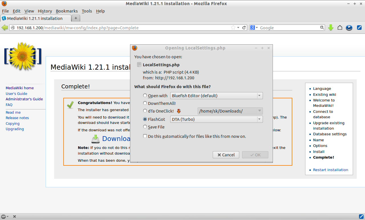 MediaWiki 1.21.1 installation - Mozilla Firefox_012