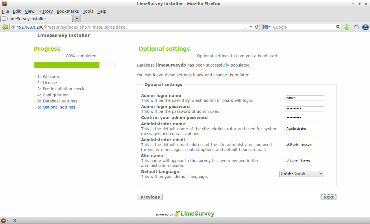 LimeSurvey installer - Mozilla Firefox_006