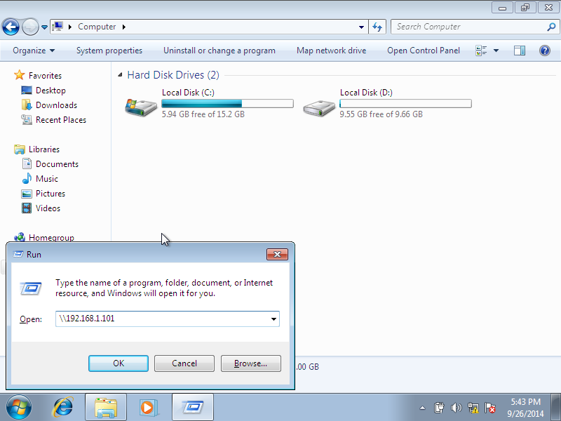 Windows 7, 1 nic, bridge, internet [Running] - Oracle VM VirtualBox_001