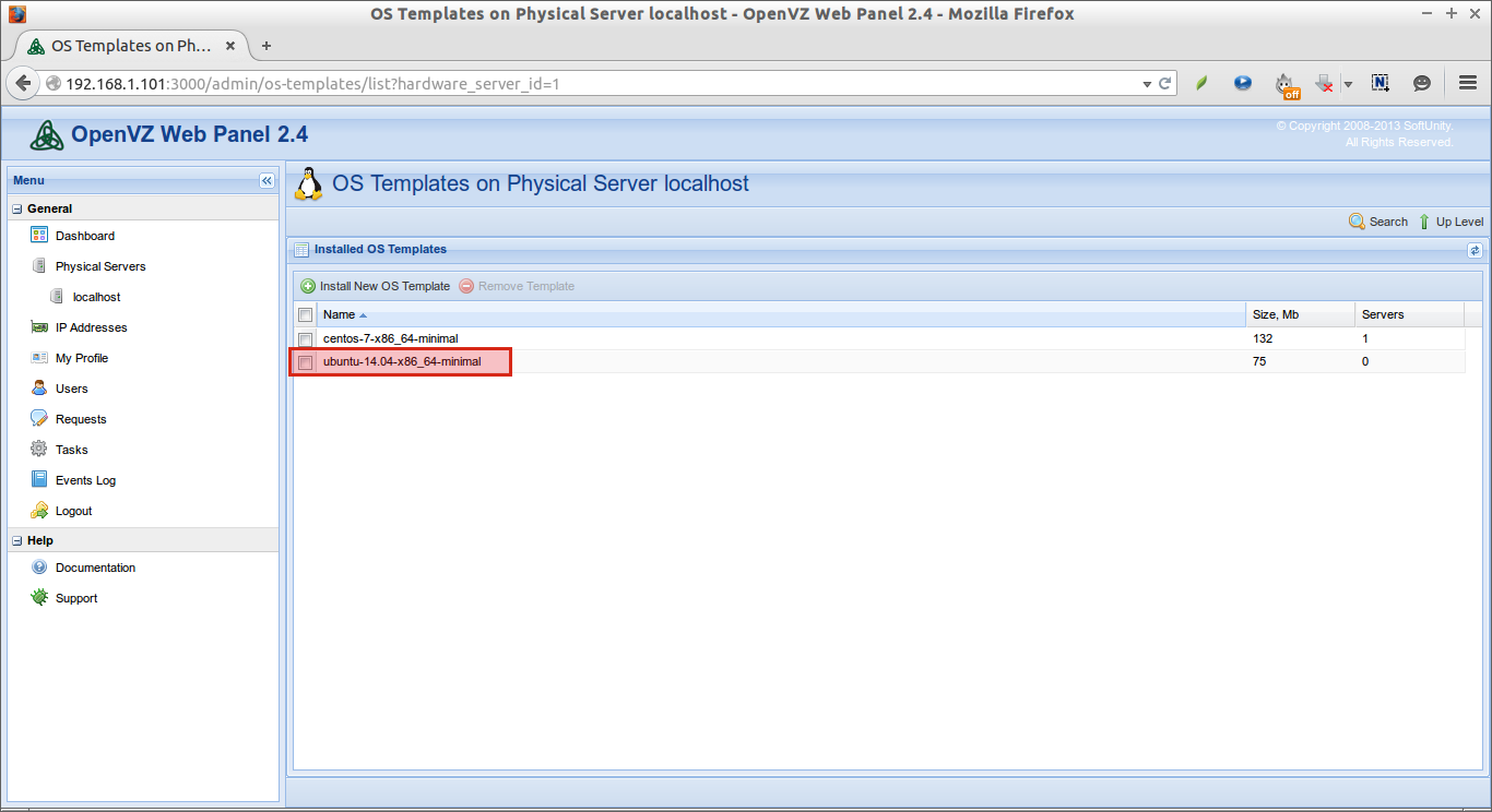OS Templates on Physical Server localhost - OpenVZ Web Panel 2.4 - Mozilla Firefox_008