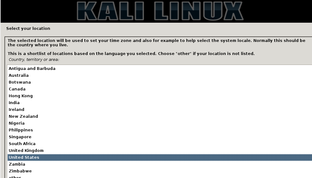 Kali Linux 2 Location