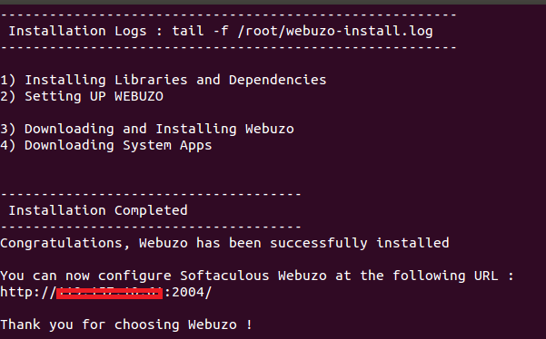 install Webuzo
