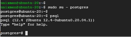 Log in to PostgreSQL