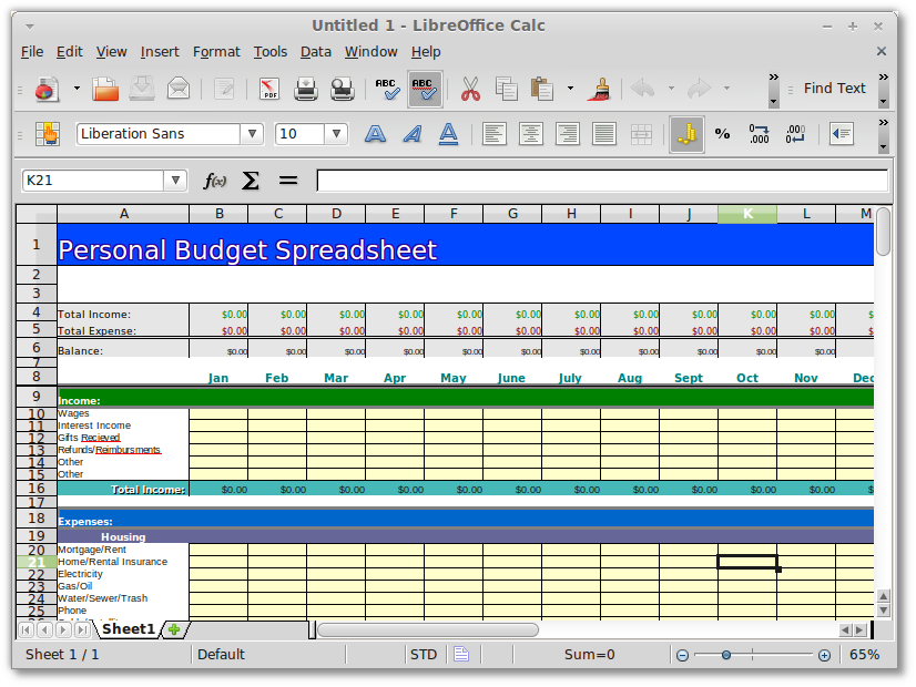 Libre Office Budget Template Internetreel