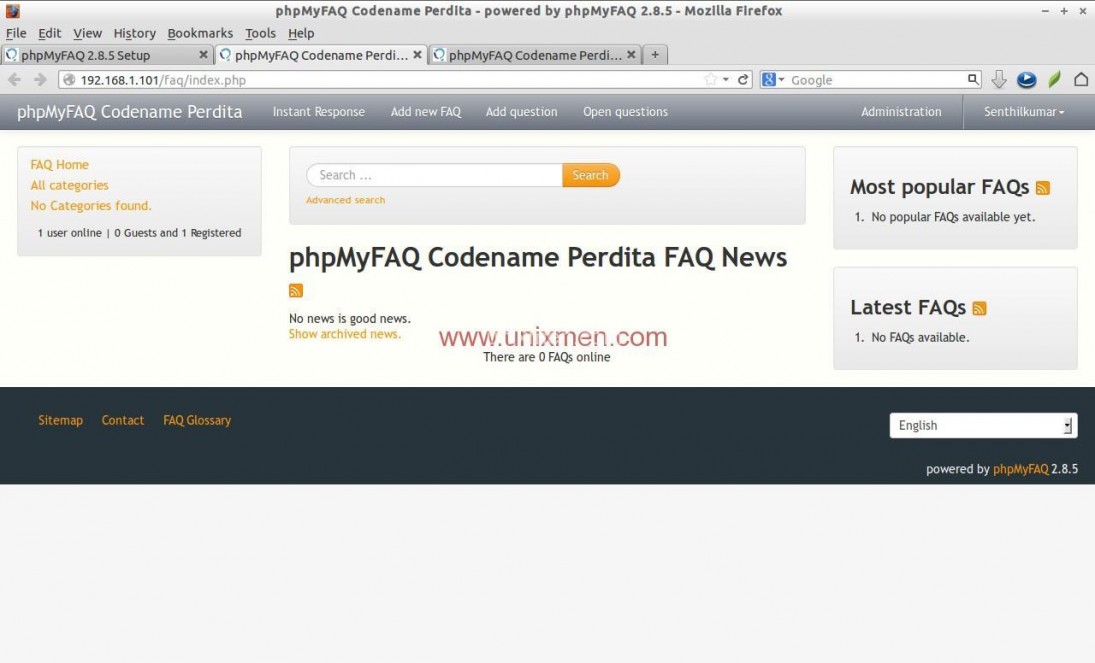 Install PhpMyFAQ On CentOS 6.5 - An Open Source FAQ System | Unixmen