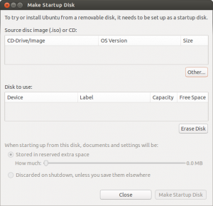 ubuntu install startup disk creator