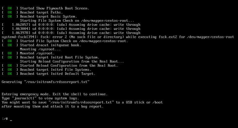 reset root password linux centos 7