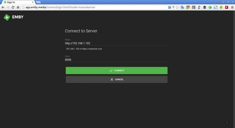 access emby server directly from chromecast