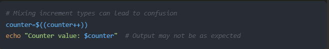 pre and post increment variable